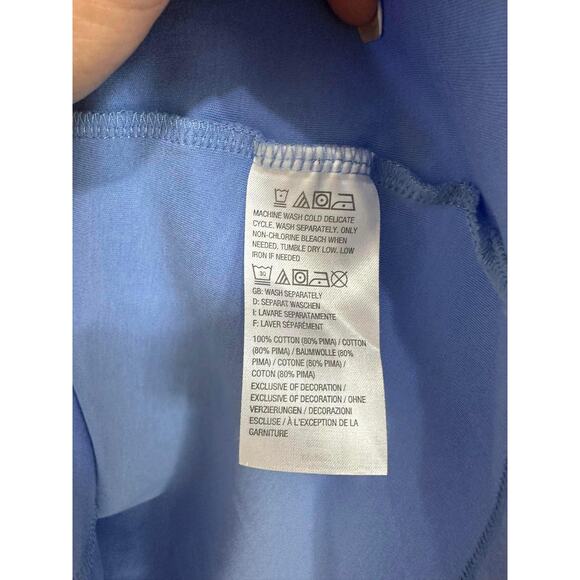 Isaac Mizrahi Live Essentials Women's Square-Neck Top Light Blue XXS - Picture 4 of 5